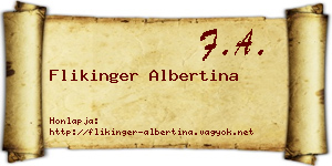 Flikinger Albertina névjegykártya